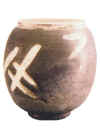 Pot - raku fire, white glaze